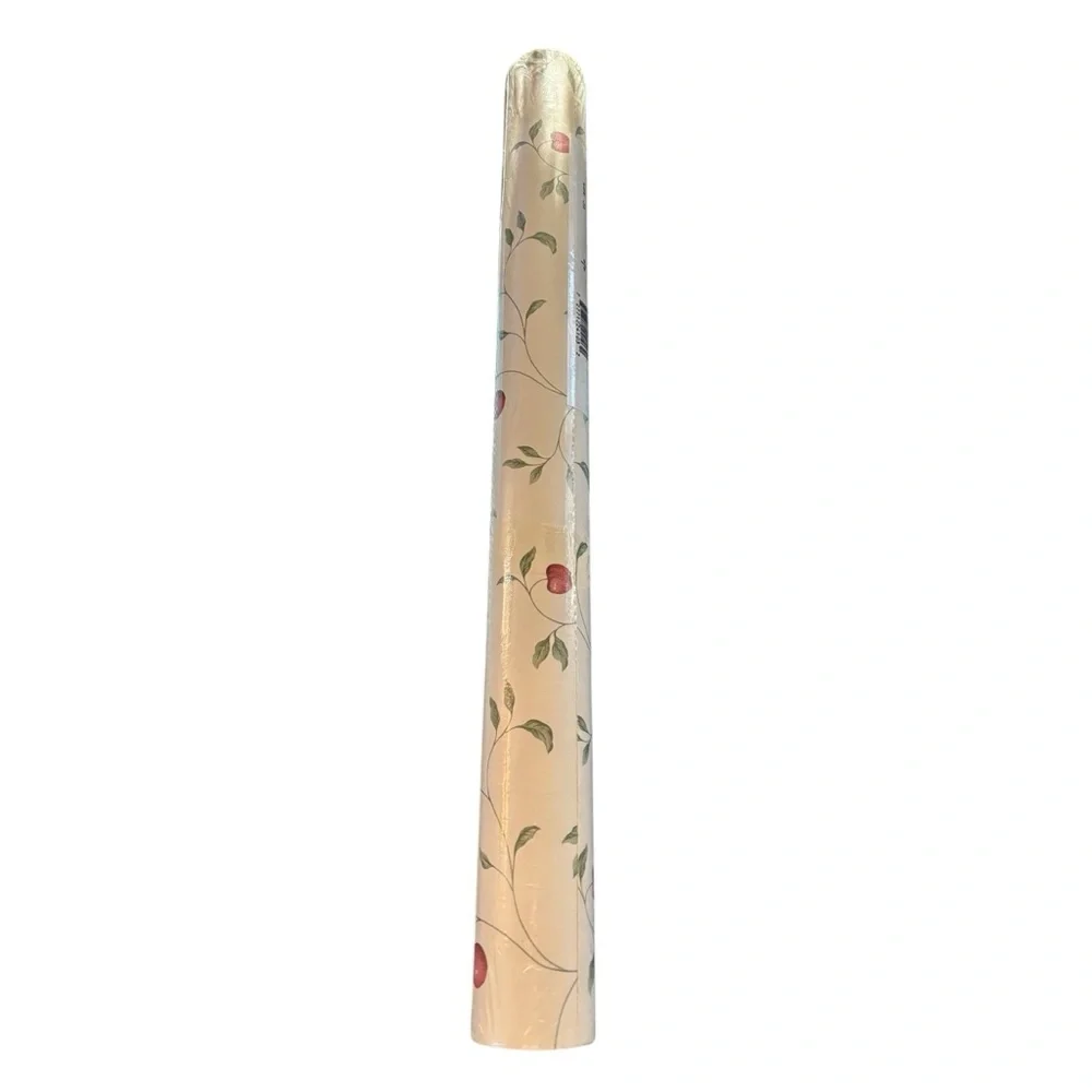 VTG Rosedale Solid Vinyl Wallcovering Double Roll Cherry Vine Print 56 sq ft